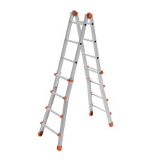Scala telescopica Squadra - 8+8 gradini - alluminio - Marchetti Scala telescopica Squadra - 8+8 gradini - alluminio - Marchetti