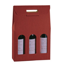 Scatola - 3 bottiglie - 27 x 9 x 38,5 cm - cartone seta - bordeaux - Scotton Scatola - 3 bottiglie - 27 x 9 x 38,5 cm - cartone seta - bordeaux - Scotton