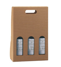 Scatola bottiglie Onda avana - 3 bottiglie - 270 x 90 x 385 mm - Scotton Scatola bottiglie Onda avana - 3 bottiglie - 270 x 90 x 385 mm - Scotton
