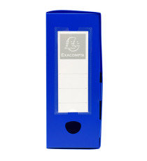 Scatola per archivio box - con bottone - 25 x 33 cm - dorso 10 cm - blu - Exacompta