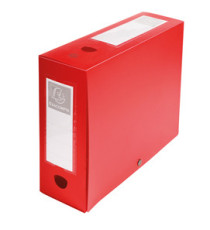 Scatola per archivio box - con bottone - 25 x 33 cm - dorso 10 cm - rosso - Exacompta