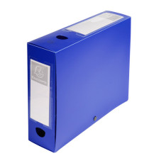 Scatola per archivio box - con bottone - 25 x 33 cm - dorso 8 cm - blu - Exacompta