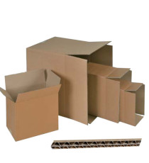 Scatola per imballo - onda doppia - 30 x 20 x 20 cm - cartone - avana