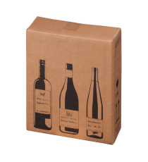 Scatola Wine Pack - 3 bottiglie - 30,5 x 10,8 x 36,8 cm - cartone doppia onda - avana - Bong Packaging - conf. 10 pezzi Scatola Wine Pack - 3 bottiglie - 30,5 x 10,8 x 36,8 cm - cartone doppia onda - avana - Bong Packaging - conf. 10 pezzi