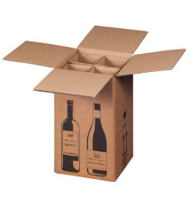 Scatola Wine Pack - 4 bottiglie - 21,2 x 20,4 x 36,8 cm - cartone doppia onda - avana - Bong Packaging - conf. 10 pezzi Scatola Wine Pack - 4 bottiglie - 21,2 x 20,4 x 36,8 cm - cartone doppia onda - avana - Bong Packaging - conf. 10 pezzi