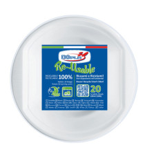 Scodella riutilizzabile - rotonda - diametro 17 cm - 630 ml - PS reuse - bianco - Dopla - conf. 20 pezzi Scodella riutilizzabile - rotonda - diametro 17 cm - 630 ml - PS reuse - bianco - Dopla - conf. 20 pezzi
