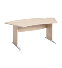 Scrivania Agorà Direction - fianchi pannello - piedi in metallo - 190 x 96 x 73 cm - rovere