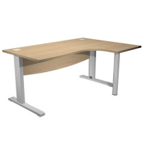 Scrivania Agorà Direction Compact - DX - fianco a L in metallo - L 180 cm - rovere