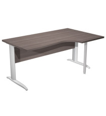 Scrivania Compact Destro Easy - 160 x 60/80/100 cm - Frassino toscano/grigio alluminio