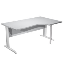 Scrivania Compact Destro Easy - 160 x 60/80/100 cm - Grigio/grigio alluminio