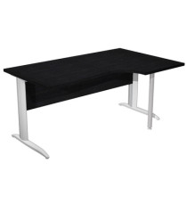 Scrivania Compact Destro Easy - 160 x 60/80/100 cm - Nero venato/grigio alluminio