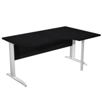 Scrivania Compact Destro Easy - 160 x 60/80/100 cm - Nero venato/grigio alluminio