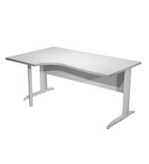 Scrivania Compact Sinistro - 160 x 60/80/100 cm - piano grigio fianchi cromati