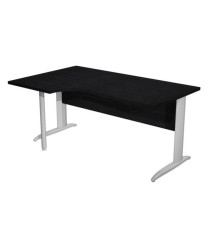Scrivania Compact Sinistro - 160 x 60/80/100 cm - piano nero fianchi cromati
