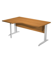 Scrivania Compact Sinistro - 160 x 60/80/100 cm - piano noce chiaro