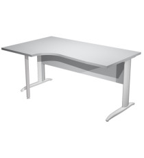 Scrivania Compact Sinistro Easy - 160 x 60/80/100 cm - Grigio/grigio alluminio