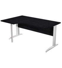 Scrivania Compact Sinistro Easy - 160 x 60/80/100 cm - Nero venato/grigio alluminio