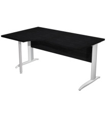 Scrivania Compact Sinistro Easy - 160 x 60/80/100 cm - Nero venato/grigio alluminio