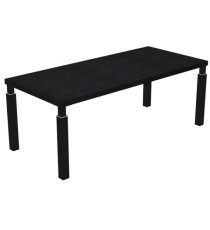 Scrivania direzionale Prestige Quadro - 180 x 90 cm - nero venato/nero