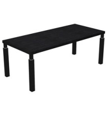 Scrivania direzionale Prestige Quadro - 210 x 90 cm - nero venato/nero