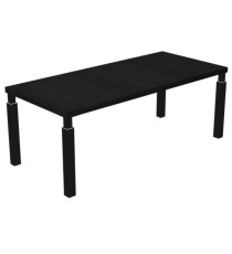 Scrivania direzionale Prestige Quadro - 210 x 90 cm - nero venato/nero