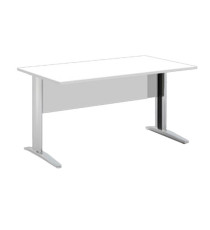 Scrivania Easy fianchi verniciati effetto cromato - lineare - 120 x 80 x 72 cm - bianco Scrivania Easy fianchi verniciati effetto cromato - lineare - 120 x 80 x 72 cm - bianco