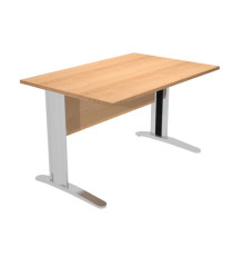 Scrivania Easy fianchi verniciati effetto cromato - lineare - 120 x 80 x 72 cm - faggio