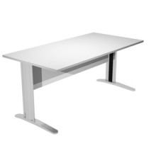 Scrivania Easy fianchi verniciati effetto cromato - lineare - 120 x 80 x 72 cm - grigio