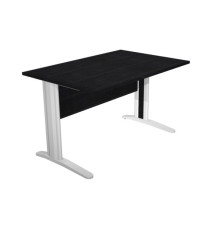 Scrivania Easy fianchi verniciati effetto cromato - lineare - 120 x 80 x 72 cm - nero venato frassino