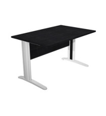 Scrivania Easy fianchi verniciati effetto cromato - lineare - 120 x 80 x 72 cm - nero venato frassino