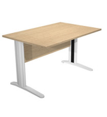 Scrivania Easy fianchi verniciati effetto cromato - lineare - 120 x 80 x 72 cm - rovere