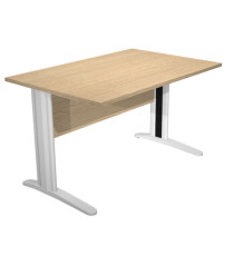 Scrivania Easy fianchi verniciati effetto cromato - lineare - 120 x 80 x 72 cm - rovere