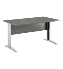 Scrivania Easy fianchi verniciati effetto cromato - lineare - 140 x 80 x 72 cm - frassino toscano