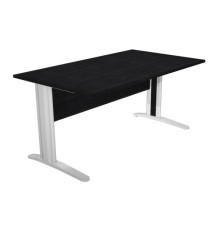 Scrivania Easy fianchi verniciati effetto cromato - lineare - 140 x 80 x 72 cm - nero venato