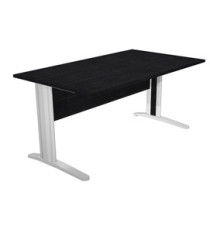 Scrivania Easy fianchi verniciati effetto cromato - lineare - 140 x 80 x 72 cm - nero venato