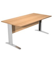 Scrivania Easy fianchi verniciati effetto cromato - lineare - 160 x 80 x 72 cm - faggio