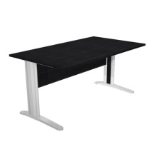 Scrivania Easy fianchi verniciati effetto cromato - lineare - 160 x 80 x 72 cm - nero venato Scrivania Easy fianchi verniciati effetto cromato - lineare - 160 x 80 x 72 cm - nero venato