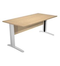 Scrivania Easy fianchi verniciati effetto cromato - lineare - 160 x 80 x 72 cm - rovere Scrivania Easy fianchi verniciati effetto cromato - lineare - 160 x 80 x 72 cm - rovere