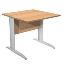 Scrivania Easy fianchi verniciati effetto cromato - lineare - 80 x 80 x 72 cm - faggio Scrivania Easy fianchi verniciati effetto cromato - lineare - 80 x 80 x 72 cm - faggio