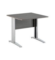 Scrivania Easy fianchi verniciati effetto cromato - lineare - 80 x 80 x 72 cm - frassino toscano