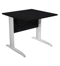 Scrivania Easy fianchi verniciati effetto cromato - lineare - 80 x 80 x 72 cm - nero venato