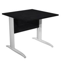 Scrivania Easy fianchi verniciati effetto cromato - lineare - 80 x 80 x 72 cm - nero venato