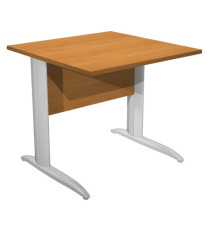 Scrivania Easy fianchi verniciati effetto cromato - lineare - 80 x 80 x 72 cm - noce chiaro