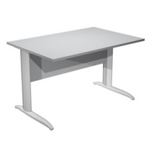 Scrivania lineare Easy - 120 x 80 x 72 cm - Grigio/grigio alluminio