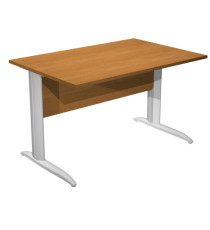 Scrivania lineare Easy - 120 x 80 x 72 cm - Noce chiaro/grigio alluminio