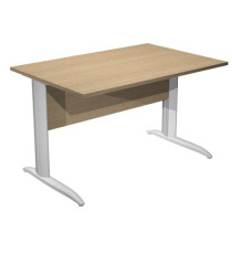 Scrivania lineare Easy - 120 x 80 x 72 cm - Rovere/grigio alluminio