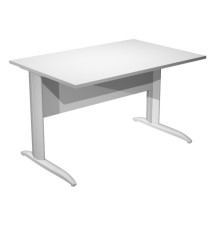 Scrivania lineare Easy - 140 x 80 x 72 cm - Bianco/grigio alluminio