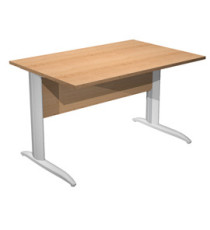 Scrivania lineare Easy - 140 x 80 x 72 cm - Faggio/grigio alluminio