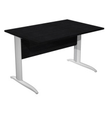 Scrivania lineare Easy - 140 x 80 x 72 cm - Nero venato/grigio alluminio