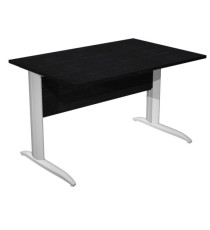 Scrivania lineare Easy - 140 x 80 x 72 cm - Nero venato/grigio alluminio